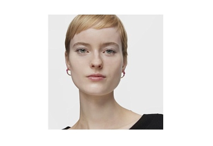 SILVER GOLD PLATED EARRINGS PINK ENAMEL