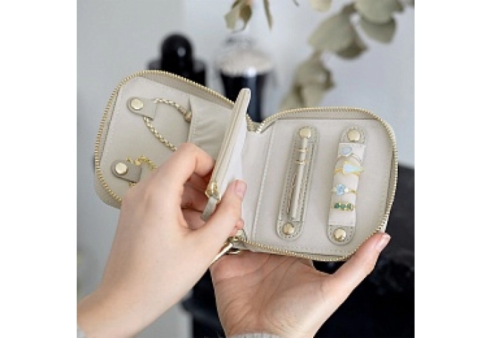 Oatmeal Compact Jewellery Roll