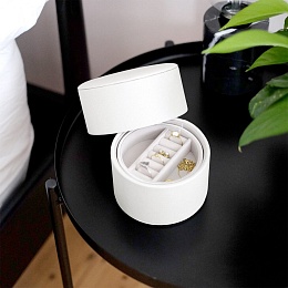 PEBBLE WHITE BEDSIDE JEWELLERY BOX POD