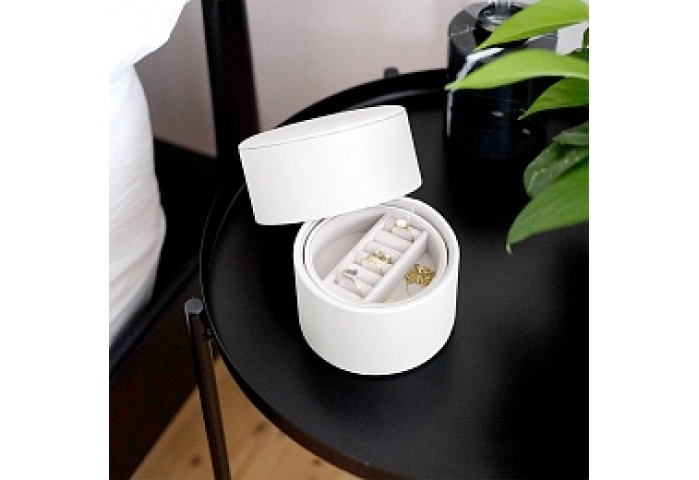 PEBBLE WHITE BEDSIDE JEWELLERY BOX POD