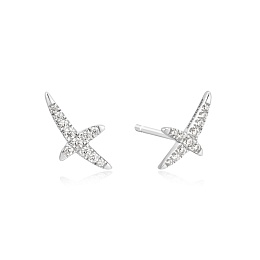 Silver Kiss Pavé Studs