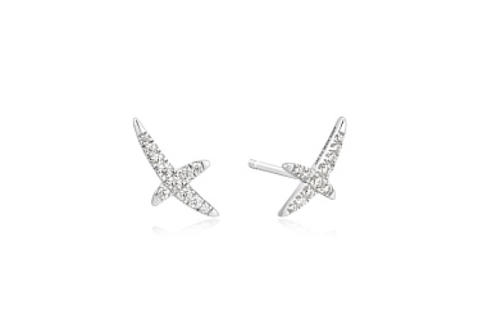 Silver Kiss Pavé Studs