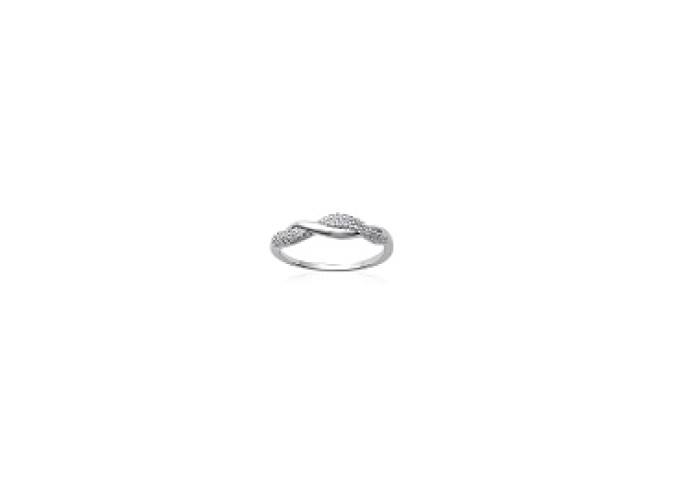 RINGPLATEDSILVERCZ 925 RHODIUM