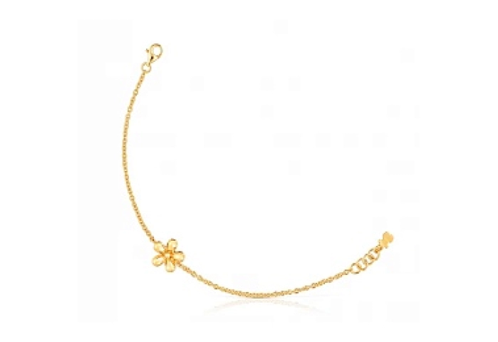 SILVER GOLD PLATED BRACELET FLOWER 22MM
