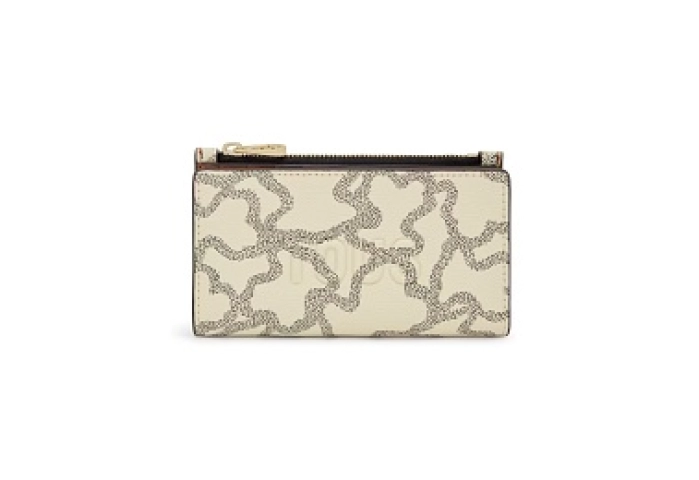 PVC.PU.CO,WALLET S FLAT K ICON BEIGE-M