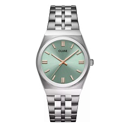 Retro 70's Watch Steel, Sage Green, Silver Colour