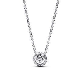 Sterling silver collier with clear cubic zirconia