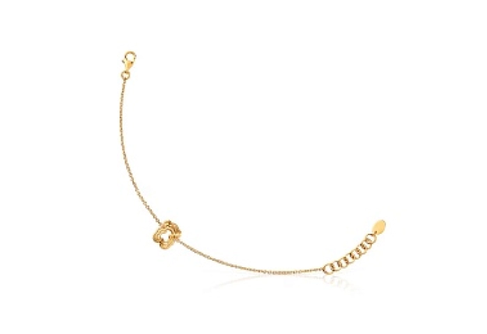 SILVER GOLD PLATED BRACELET BEAR