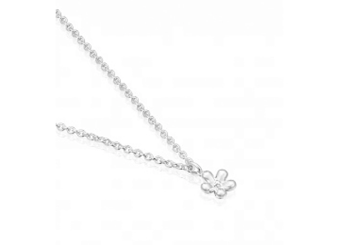 SILVER PENDANT FLOWER CHAIN 45CM