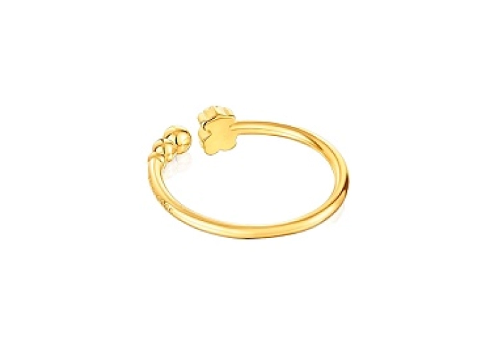 SILVER GOLD PLATED OPEN RING BEAR BALLS