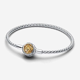 Project House studded chain sterling silver and 14k gold-plated bracelet with Sigil clasp