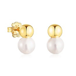 SILVER GOLD PLATED EARRINGS CULTUR PEARL