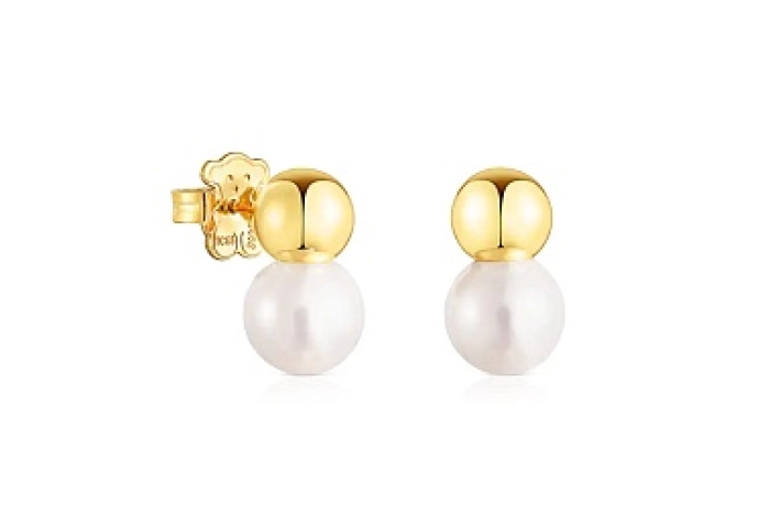 SILVER GOLD PLATED EARRINGS CULTUR PEARL