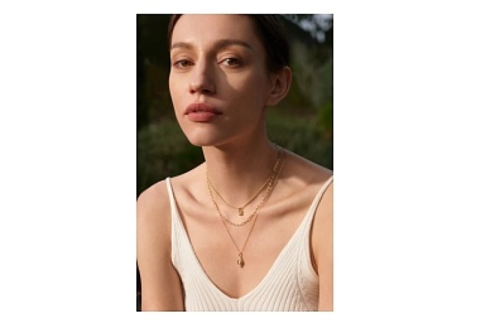 Gold Pearl Geometric Pendant Necklace