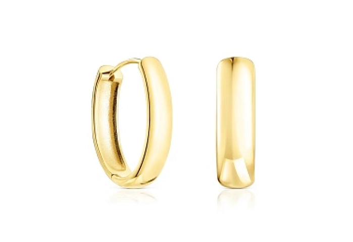 SILVER GOLD PLATED EARRINGS 25MM