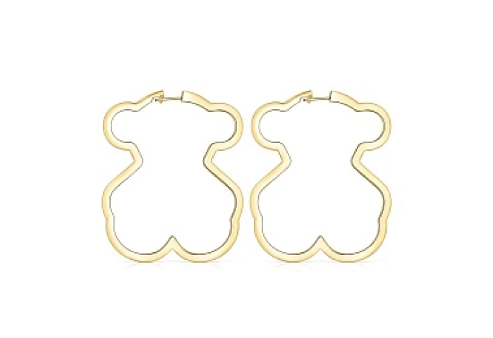 SILVER GOLD PLATED EARRINGS 60MM