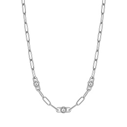 Silver Orb Link Chunky Chain Necklace