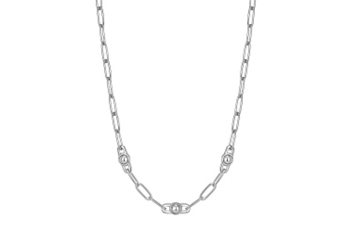 Silver Orb Link Chunky Chain Necklace