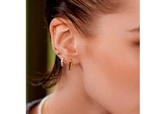 Gold Gradient Pavé Huggies