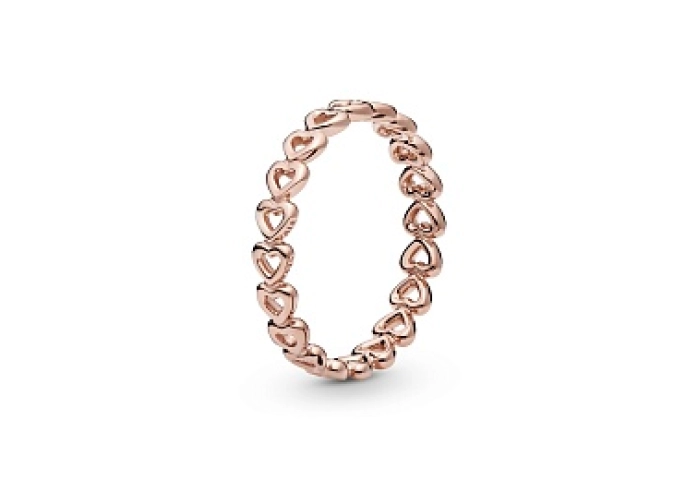 14k Rose gold-plated heart ring