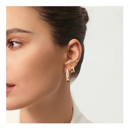 Gold Double Spike Stud Earrings