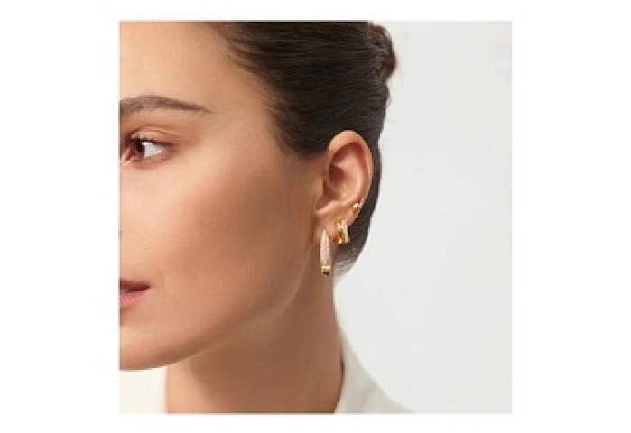 Gold Double Spike Stud Earrings