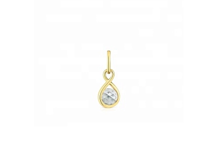 SILVER GOLDPLATED PENDANT PRASIOLITE