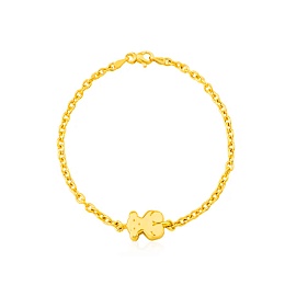 18KT GOLD BRACELET BEAR CHAIN