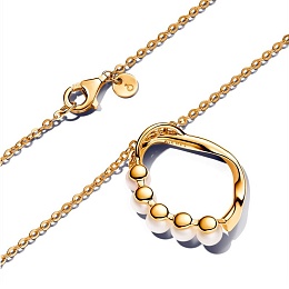 14k Gold-plated pendant necklace with white treate