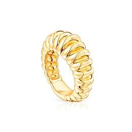 SILVER GOLD PLATED RING 10MM N14