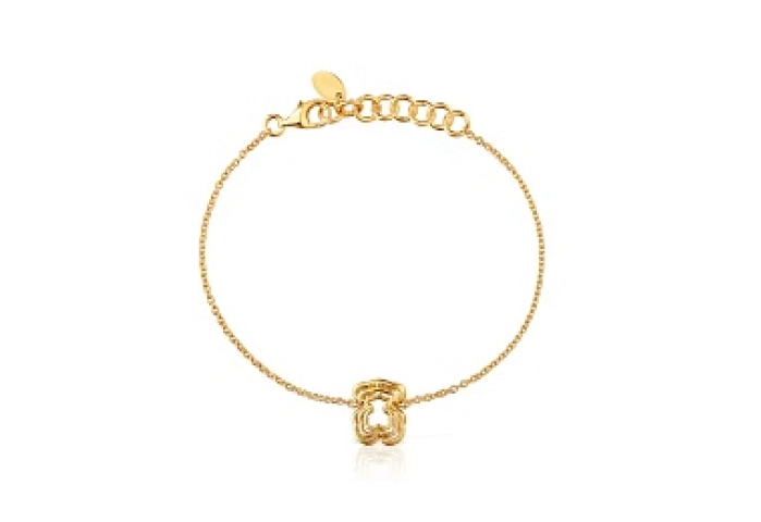 SILVER GOLD PLATED BRACELET BEAR