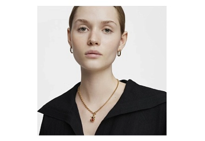 SILVER GOLDPLATED PENDANT CORNELIAN 16MM