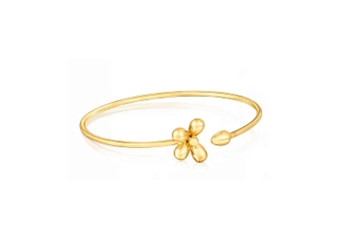 SILVER GOLD PLATED BRACELET FLOWER 15MM
