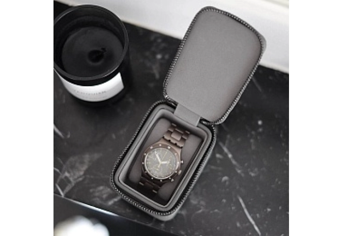 Slate Grey Single Zipped Watch Box 