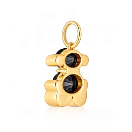 SILVER GOLD PLATED PENDANT ONYX BEAR