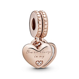 Mother & daughter PANDORA Rose split dangle with silver enamel and clear cubic zirconia/Подвеска-шар