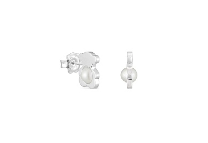 SILVER EARRINGS BEAR 12MM CULTURED PEARL
