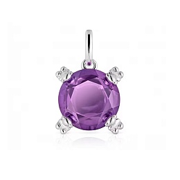 SILVER PENDANT AMETHYST 12MM