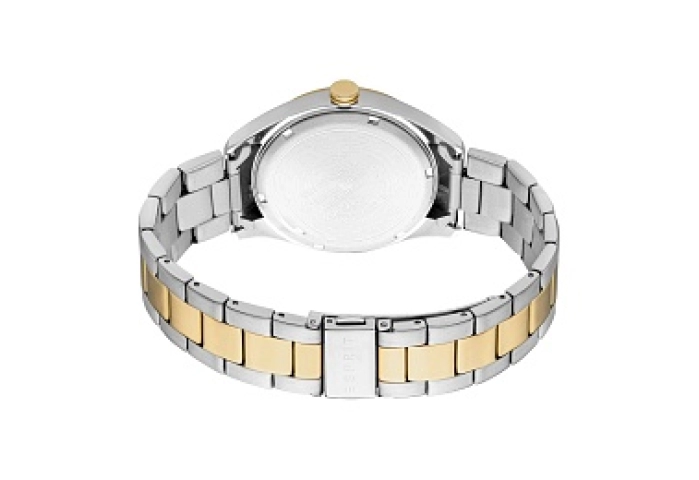 ESPRIT Men Watch, Two Tone Silver & Gold Color Case, Black Dial, Two Tone Silver & Gold Color Metal 
