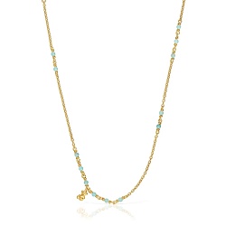 SILVER GOLD PLATED CHOKER AMAZONITE 45CM