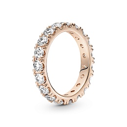 14k Rose gold-plated ring with clear cubic zirconia/Кольцо с чистым кубическим цирконием