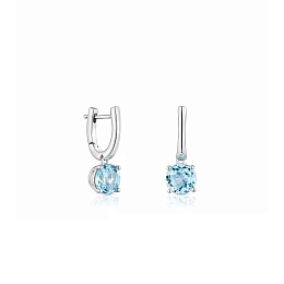 SILVER EARRINGS OVAL 7MM TOPAZ