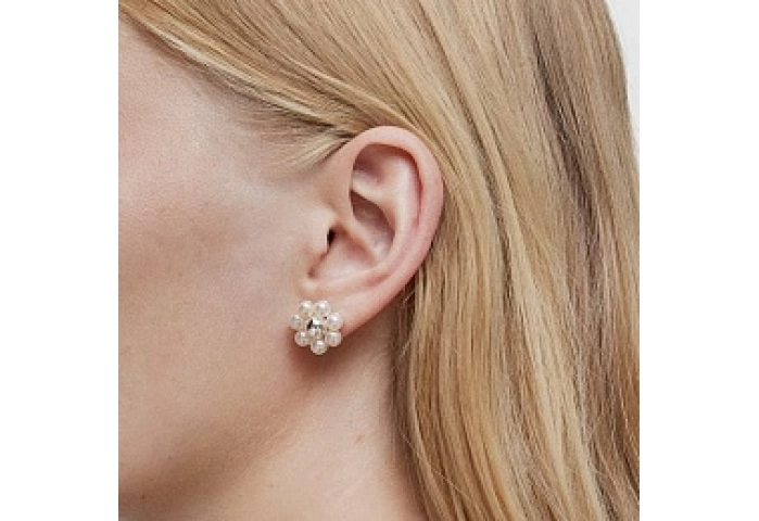 SILVER EARRINGS CULTURED PEARL