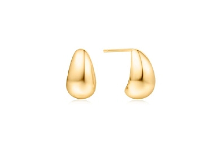 Gold Small Dome Hoop Earrings