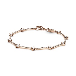 14k Rose gold-plated bracelet with clear cubic zir