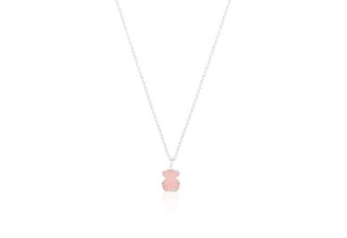 SILVER PENDANT QUARTZ CHAIN 45CM