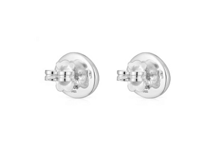 SILVER EARRINGS 12MM PUSHBACK