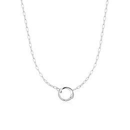 Silver Mini Link Charm Chain Connector Necklace