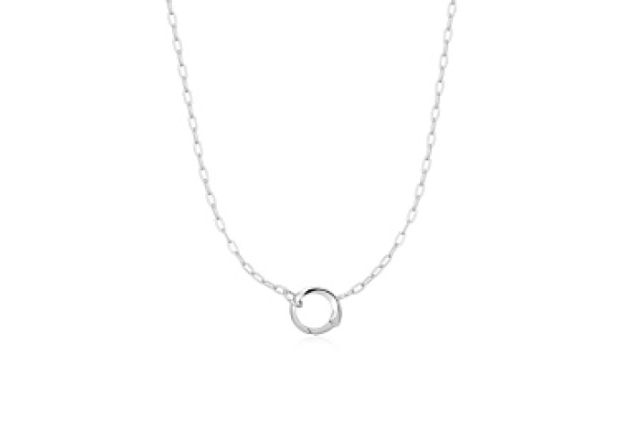 Silver Mini Link Charm Chain Connector Necklace