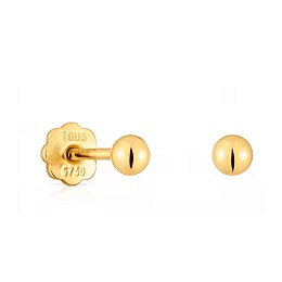 18KT GOLD BABY EARRINGS BALL 3MM